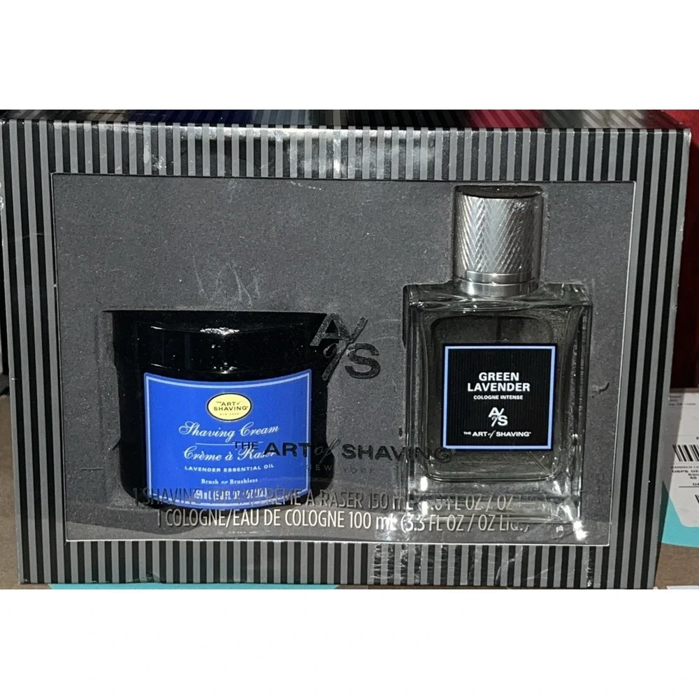 The Art Of Shaving Green Lavender Cologne 3.3oz & Shaving Cream 5oz Gift Set Box